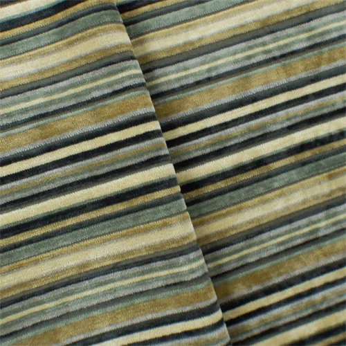 1 YD PC-Gray/Beige Chenille Stripe Home Decorating Fabric