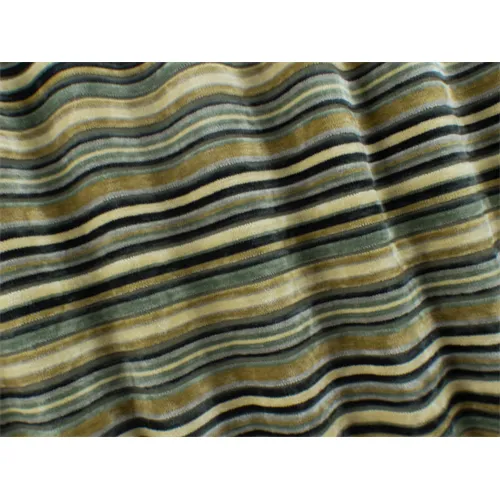 1 YD PC-Gray/Beige Chenille Stripe Home Decorating Fabric