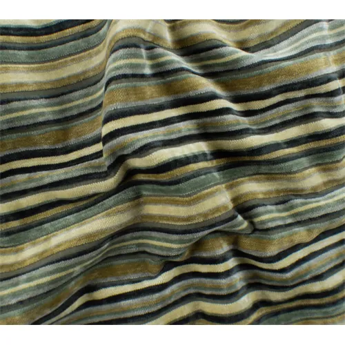 1 YD PC-Gray/Beige Chenille Stripe Home Decorating Fabric