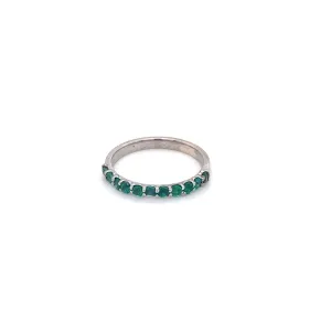 1/2 White Gold Emerald Stackable Band