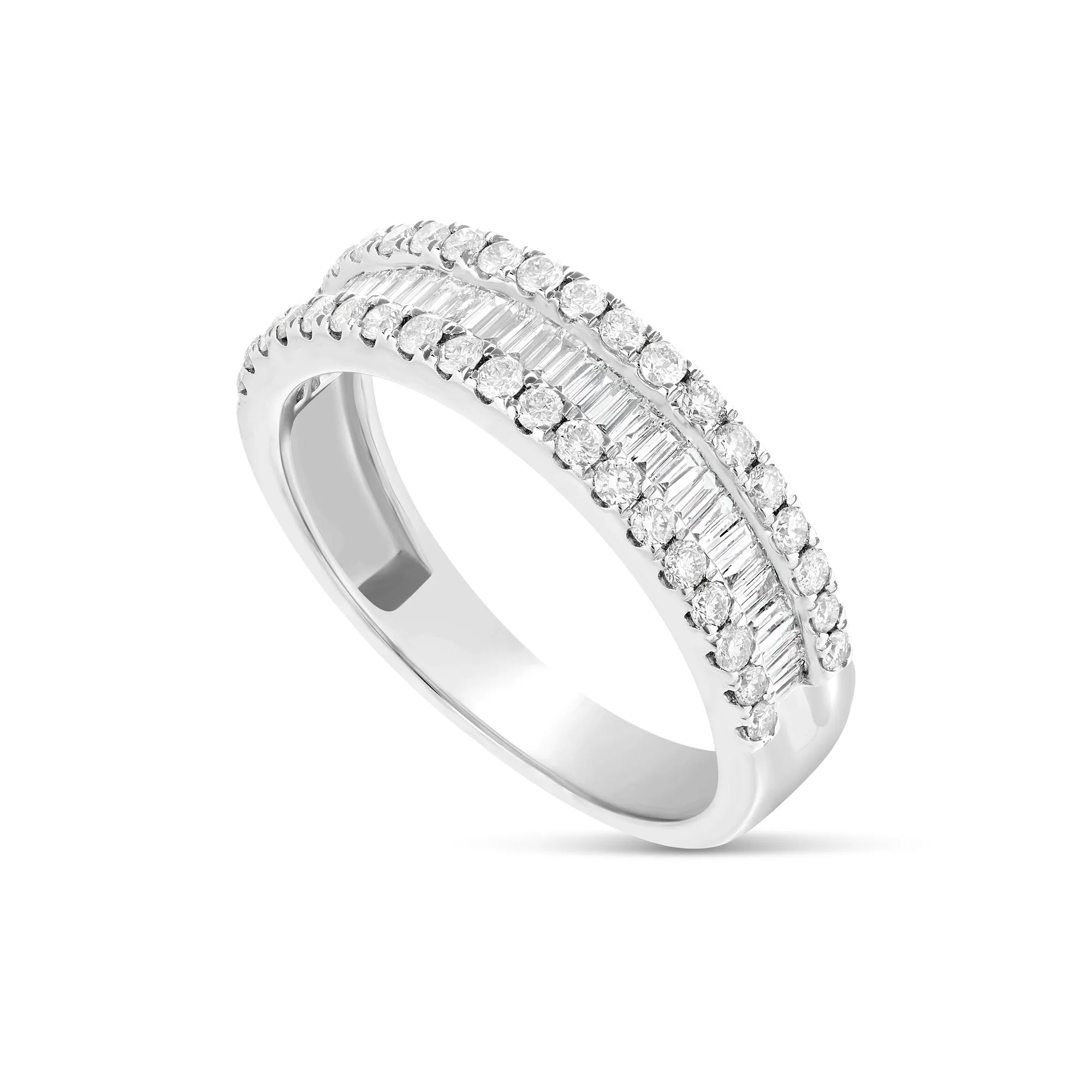 14K White Gold Trio Diamond Ring Set