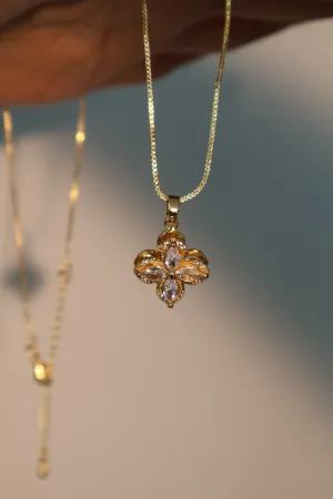 18K Real Gold Plated Spinning Lucky Leaf Necklace