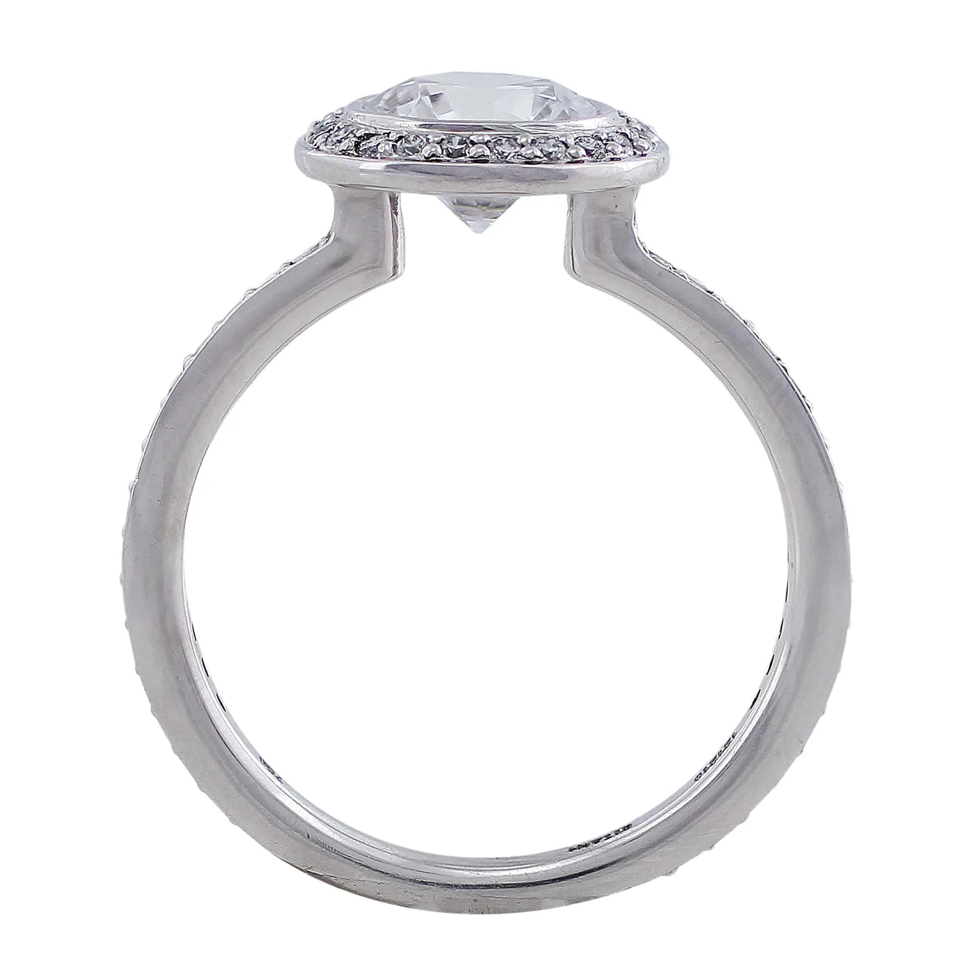 18k White Gold Endless Love Bezel Set Solitaire Diamond Ring