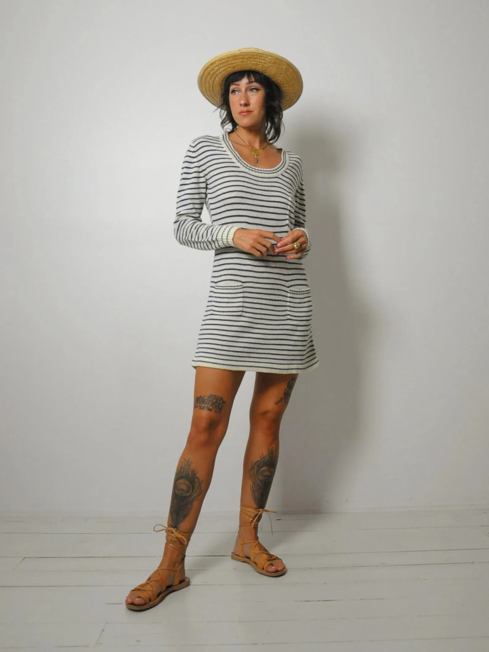 1960's Sailor Stripe Sweater Dress