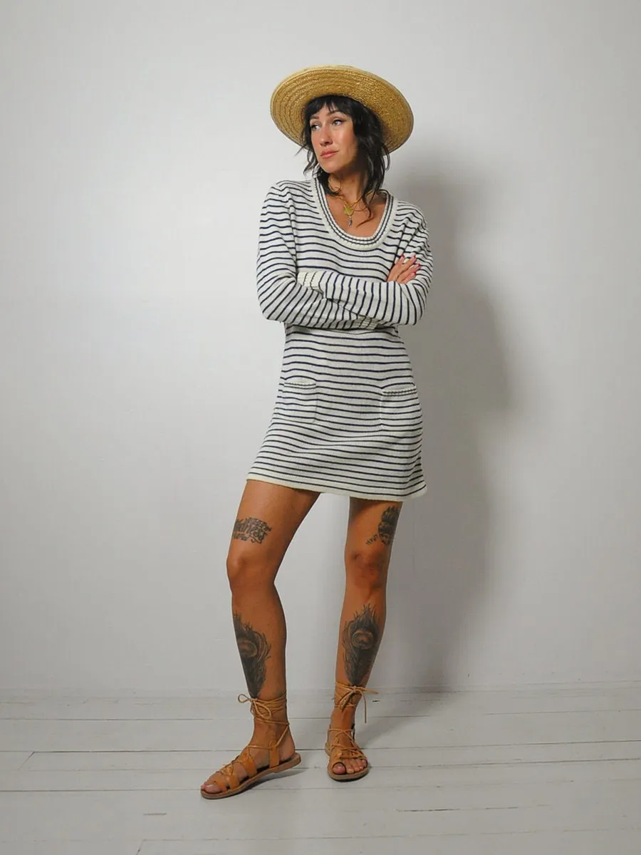 1960's Sailor Stripe Sweater Dress