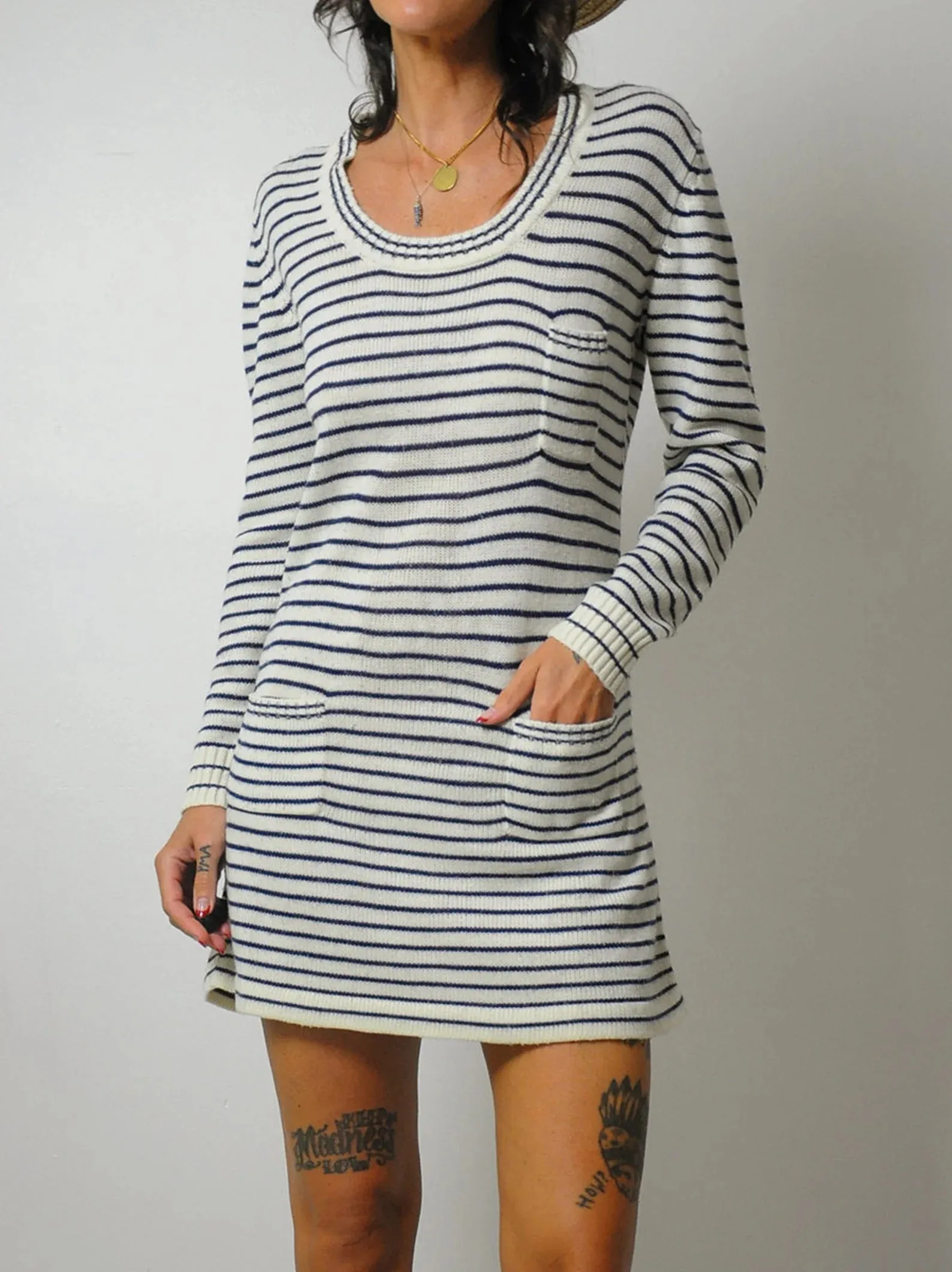 1960's Sailor Stripe Sweater Dress