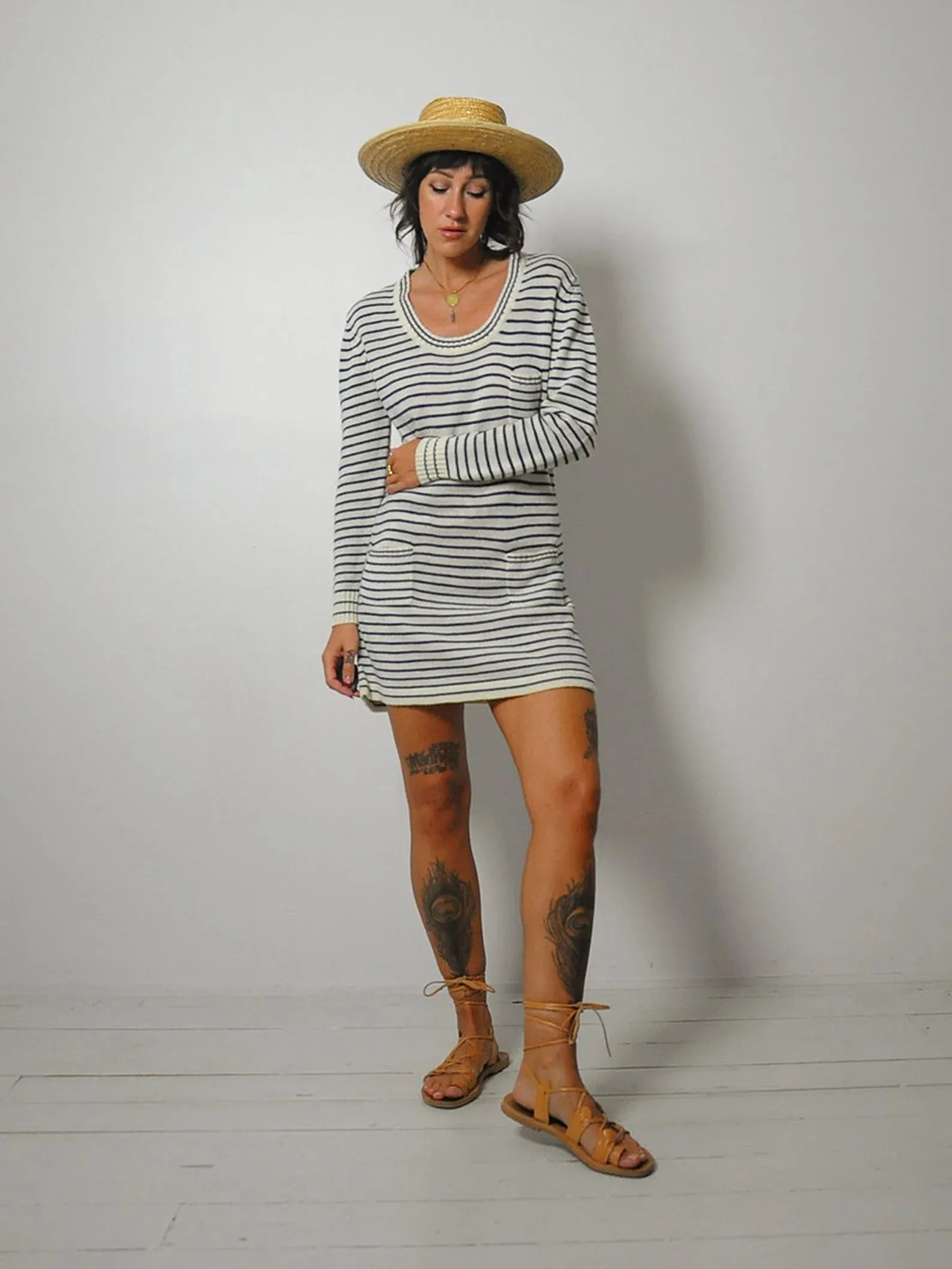 1960's Sailor Stripe Sweater Dress