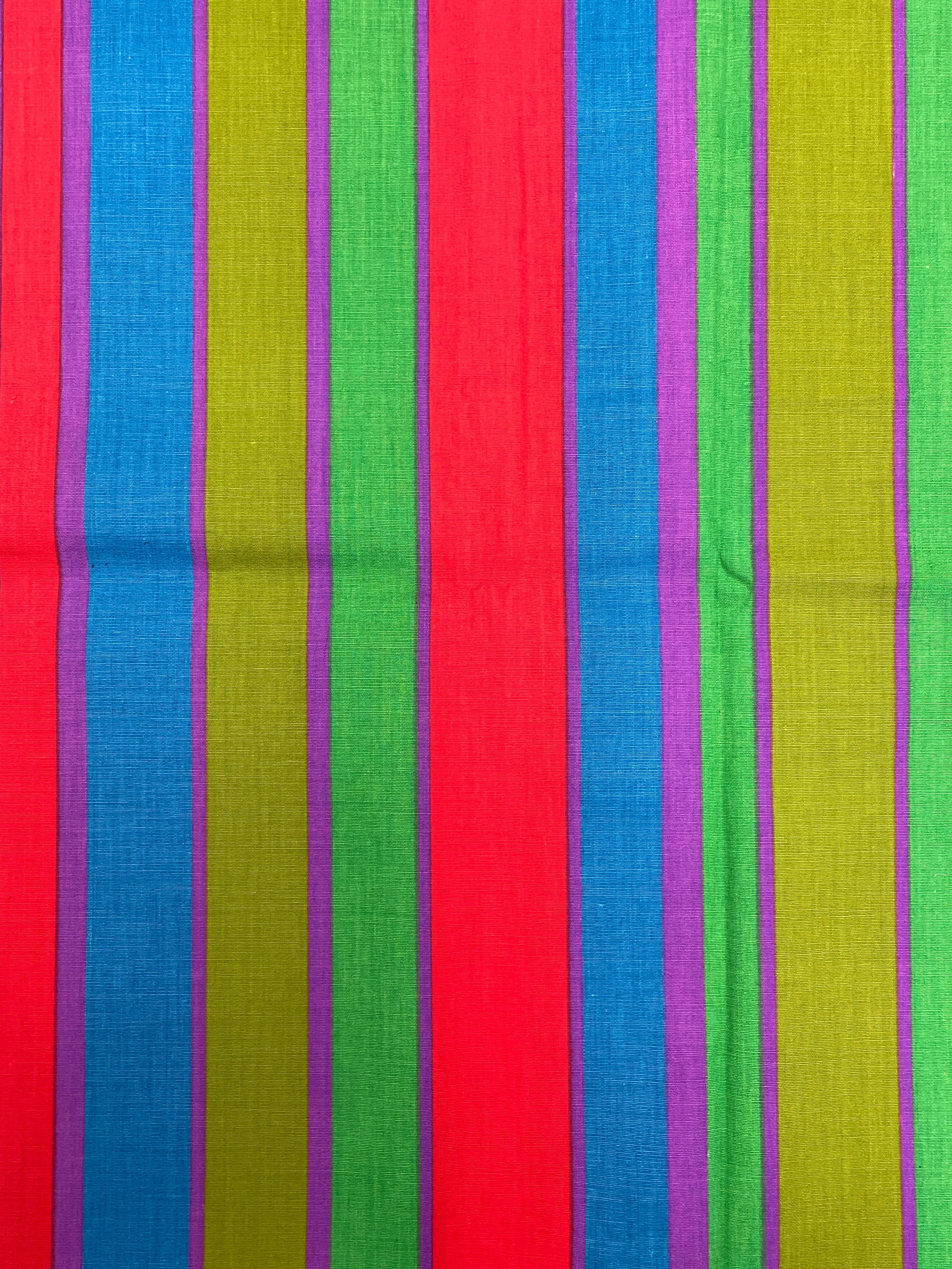 2 YD Cotton Printed Stripes- Multicolored