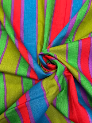 2 YD Cotton Printed Stripes- Multicolored