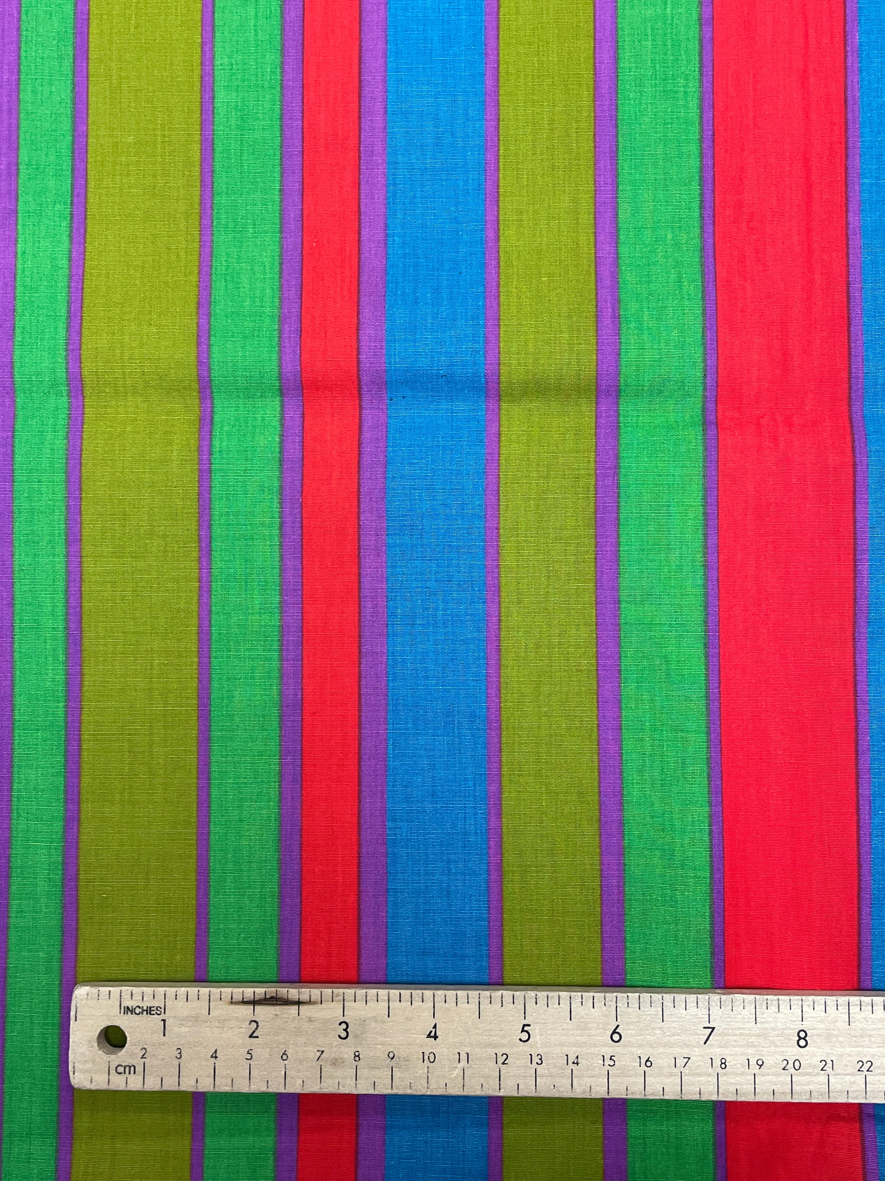 2 YD Cotton Printed Stripes- Multicolored