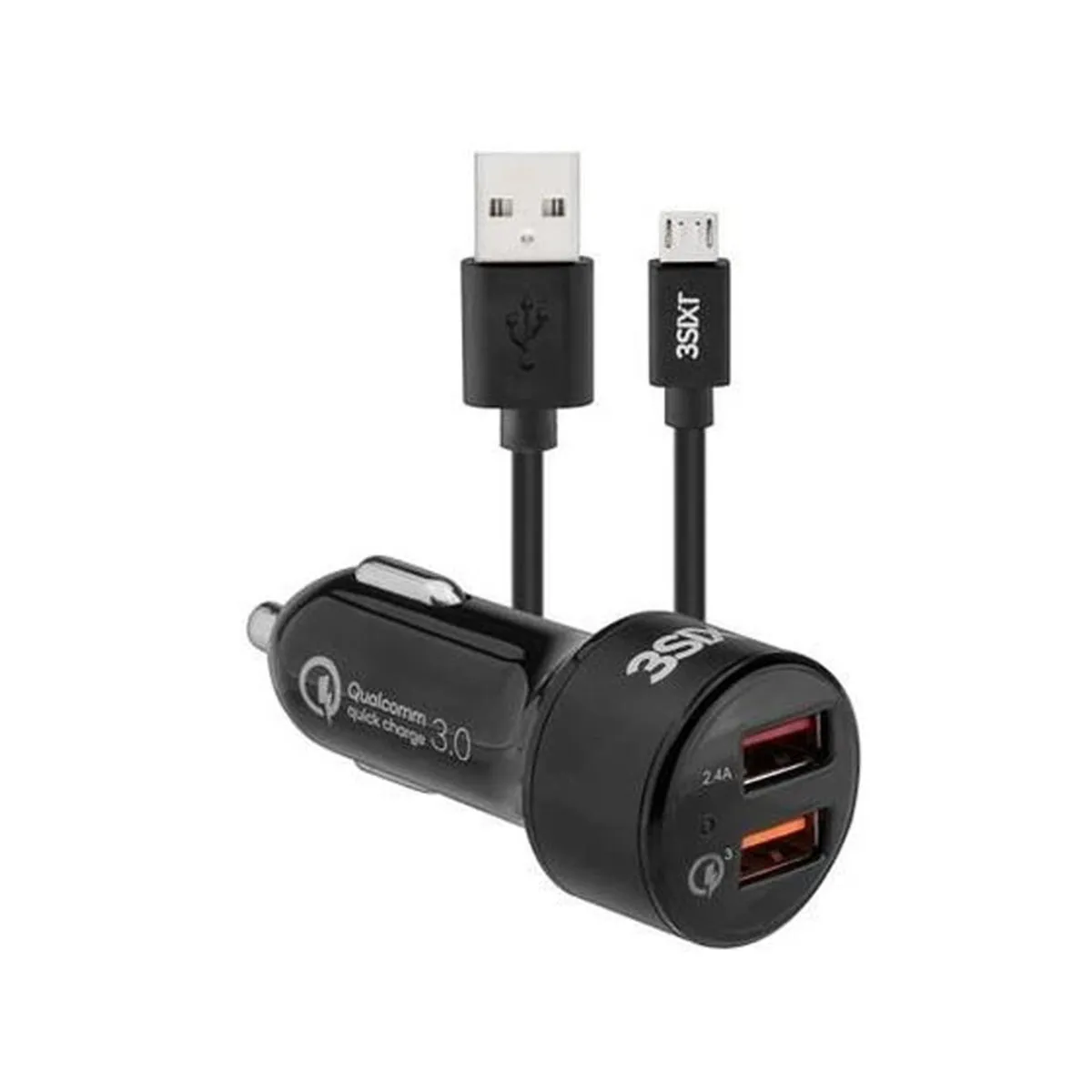 3sixT Car Charger 5.4A   USB-A to Micro USB Cable 1m