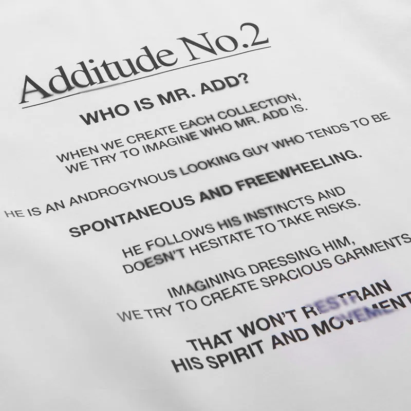 ADD Additude No.2 Avantegarde Tee White