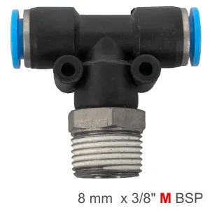 Aircraft Pu Hose Fitting Tee 8Mm-3/8 M