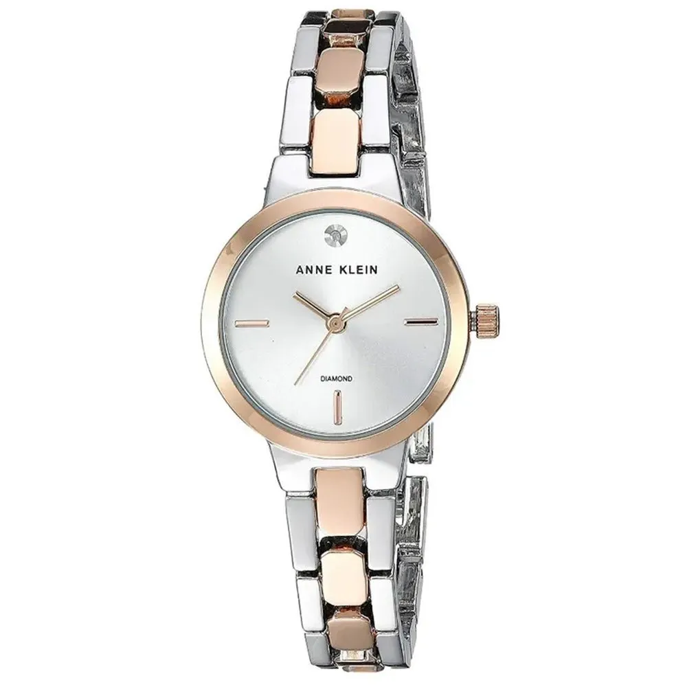 Anne Klein Genuine Diamond Dial Ladies Watch AK/3235SVRT