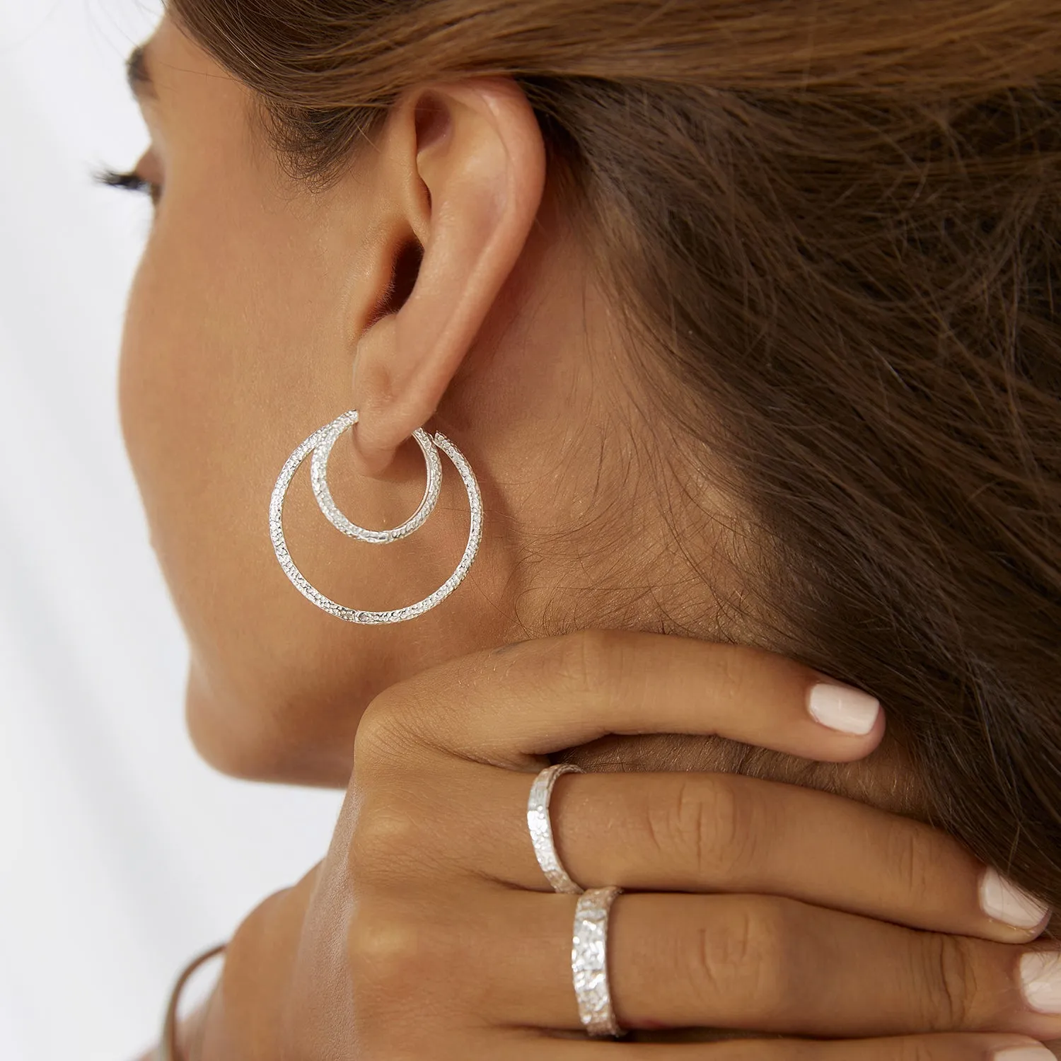 Arabella Silver Hoop Earrings