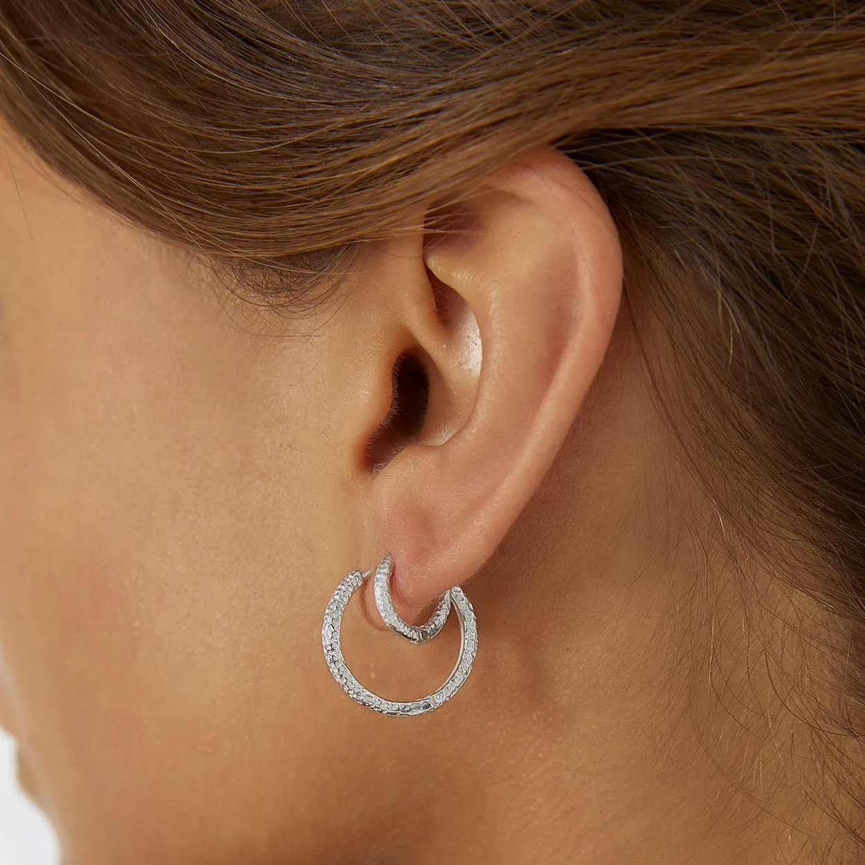 Arabella Silver Hoop Earrings