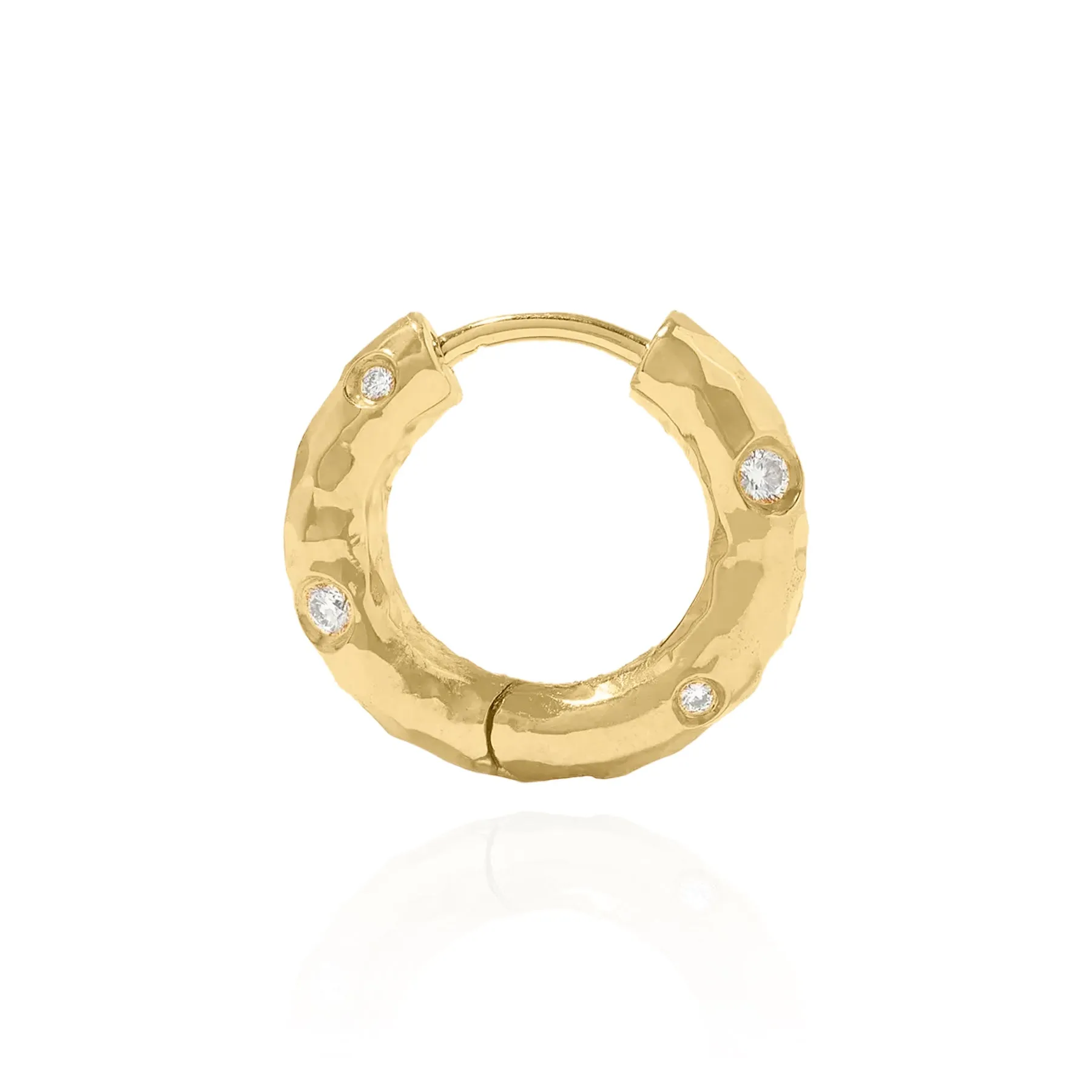 Avery Hammered Huggie Hoops | 18k Gold Plated