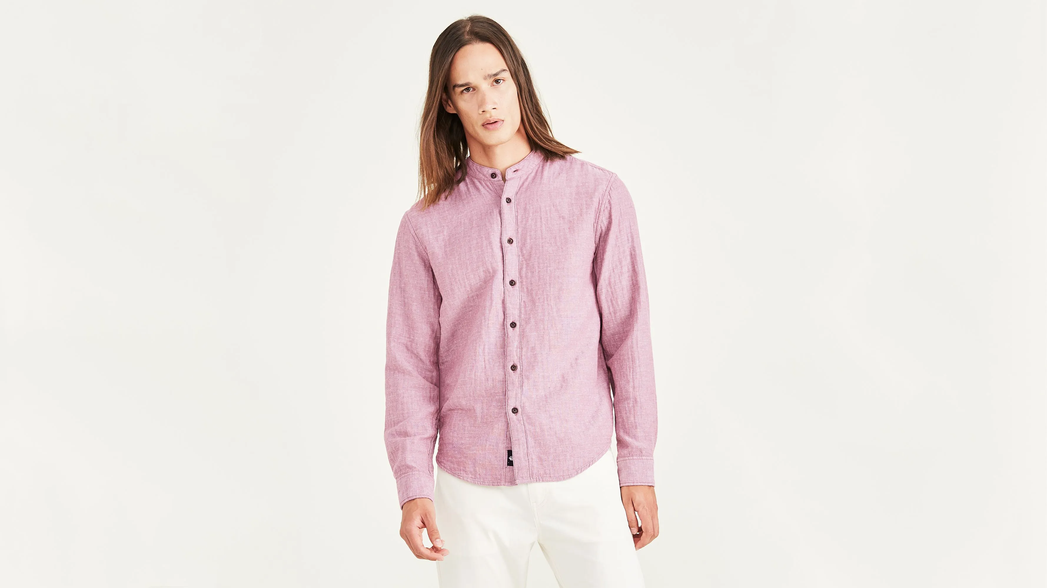 Band Collar Shirt, Regular Fit