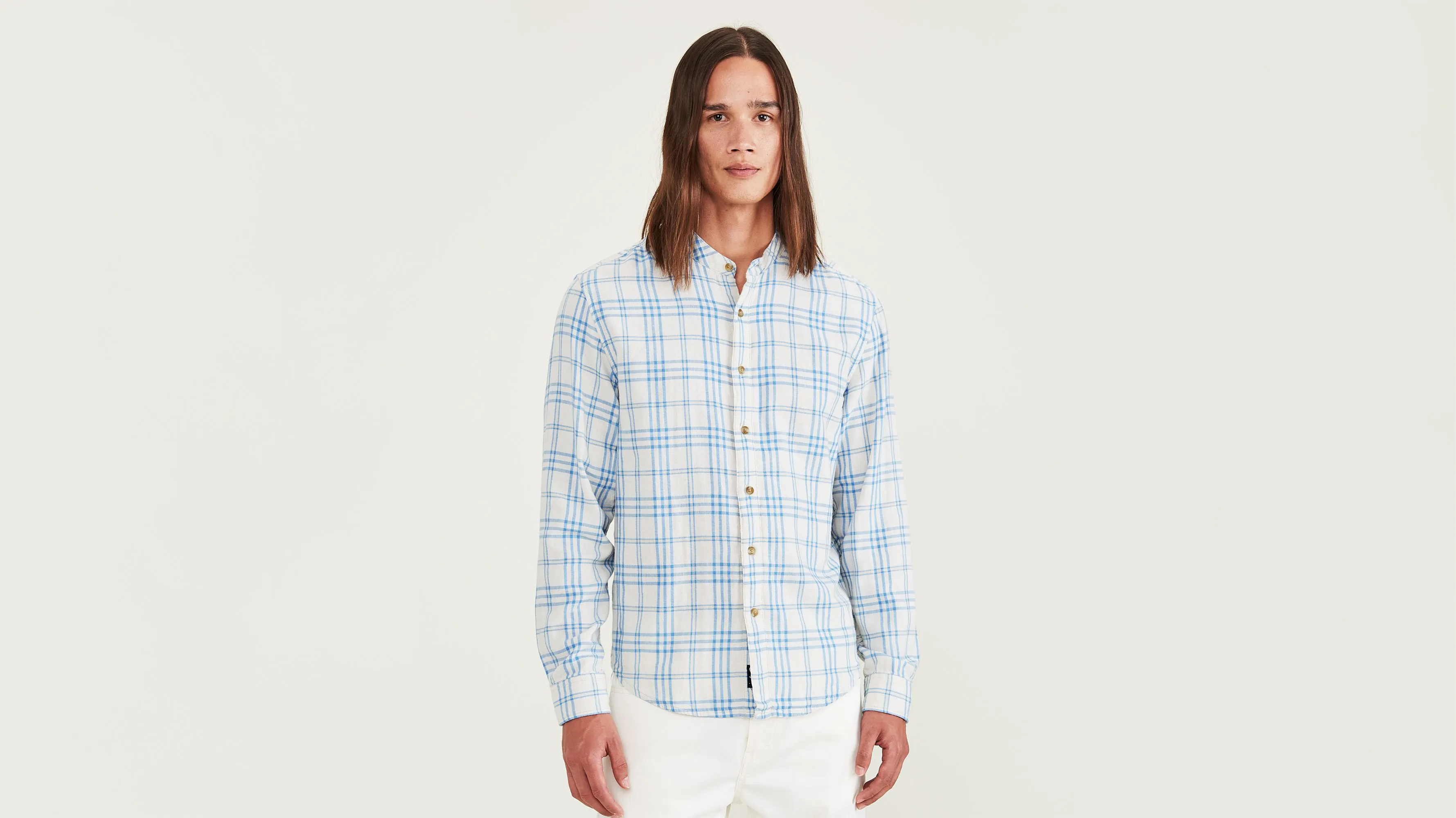 Band Collar Shirt, Regular Fit