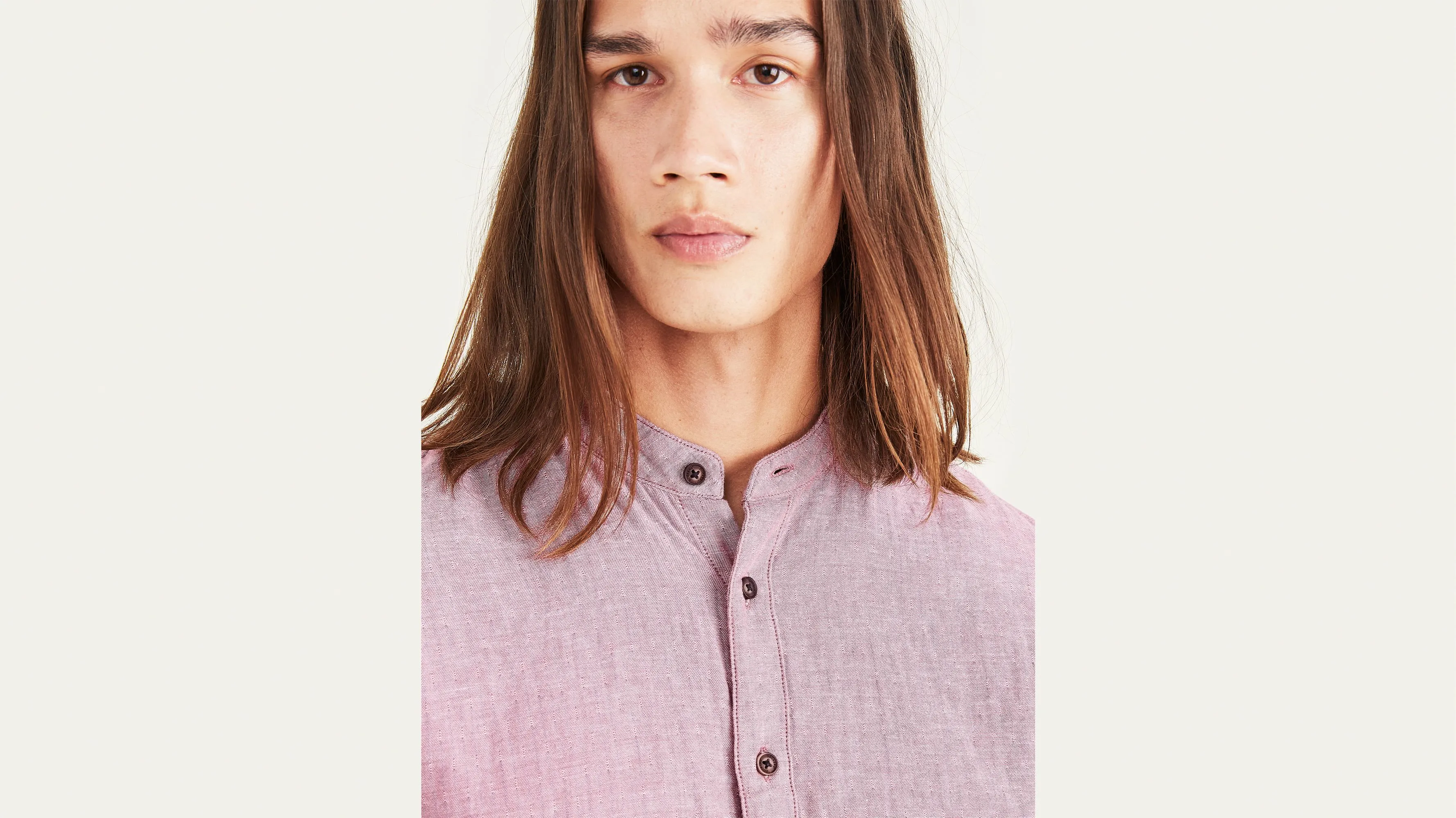 Band Collar Shirt, Regular Fit