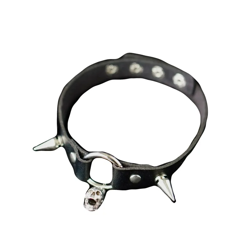 Black Skull Dark Rivet Choker