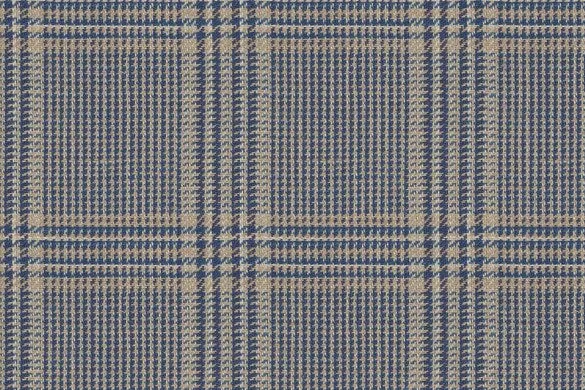 Blue Check 53% Wool 47% Linen (Ref-417658)