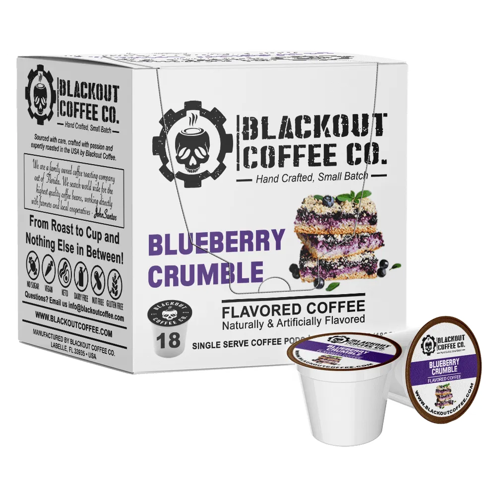 BLUEBERRY CRUMBLE FLAVORED COFFEE PODS 18CT