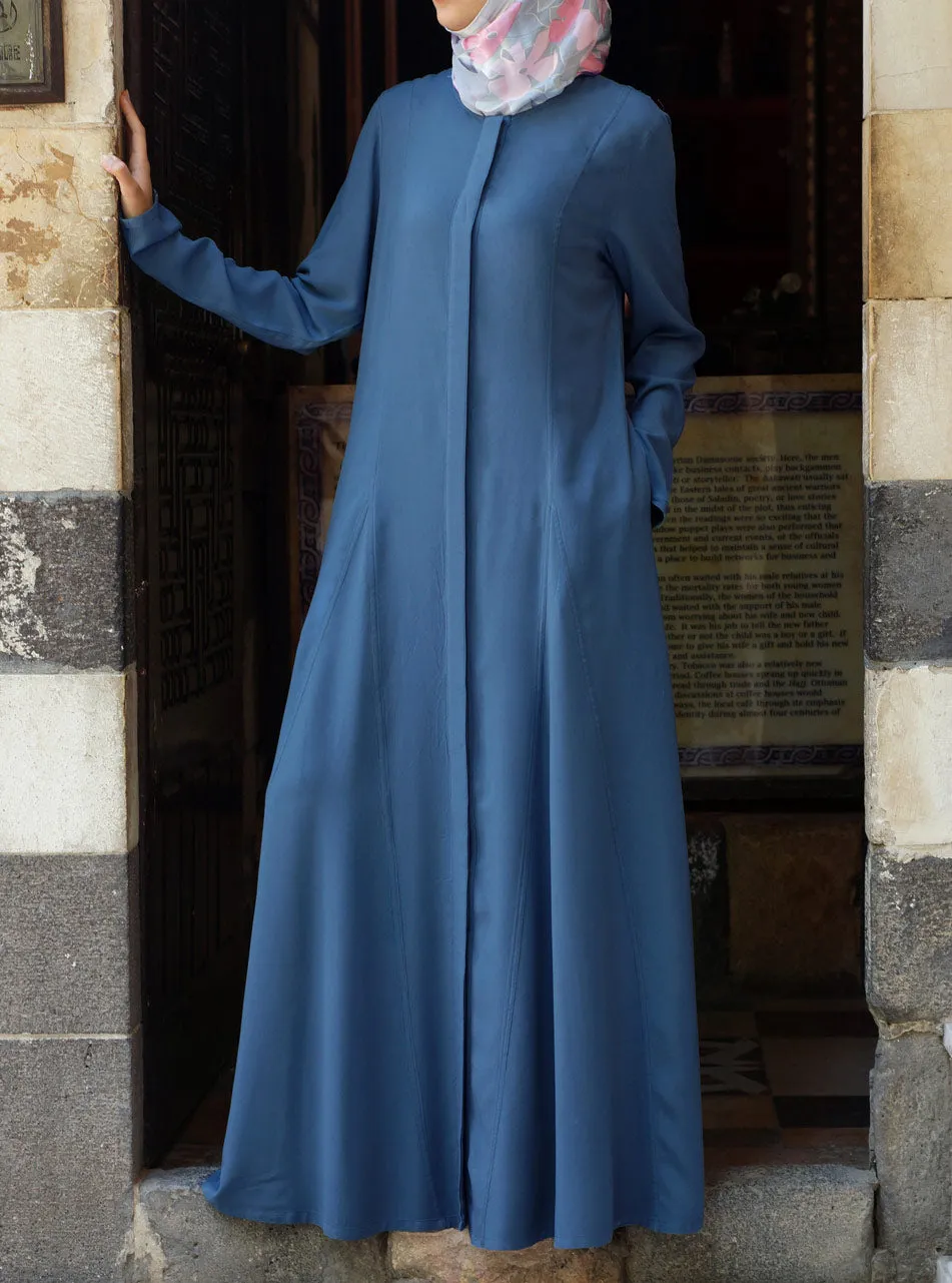 Buttoned Opening Godet Abaya