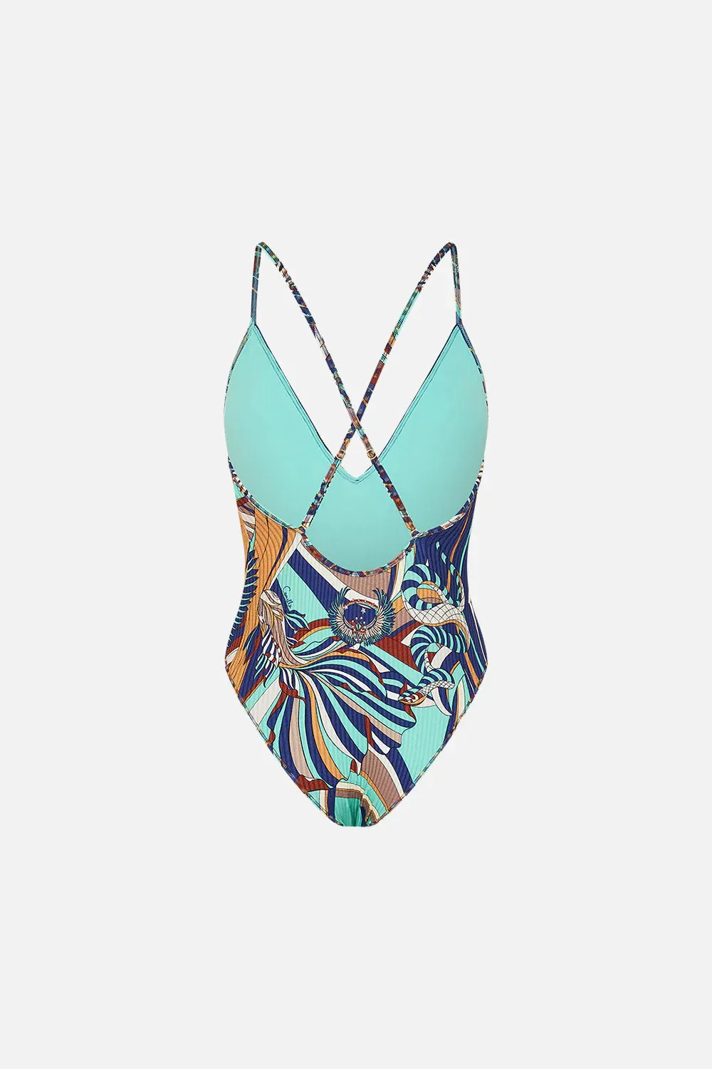 Camilla V Neck One Piece With Multicolour Stitching -Oasis Oracle