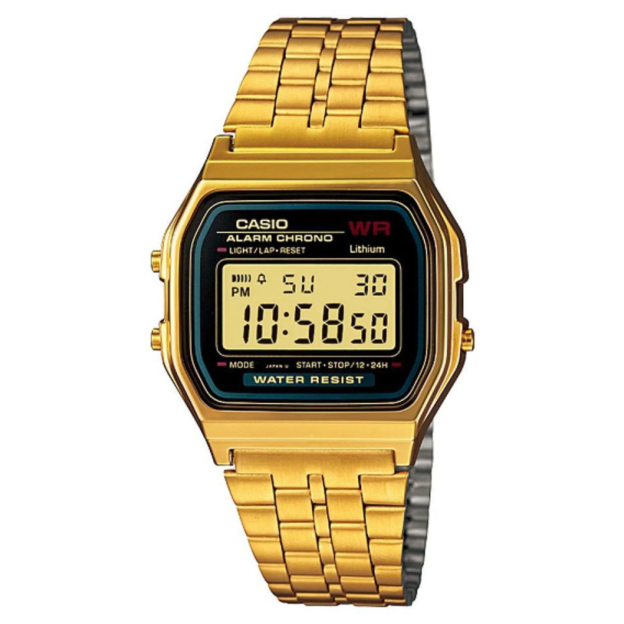 Casio Gold Retro Unisex Digital Alarm Watch - A159WGEA-1D