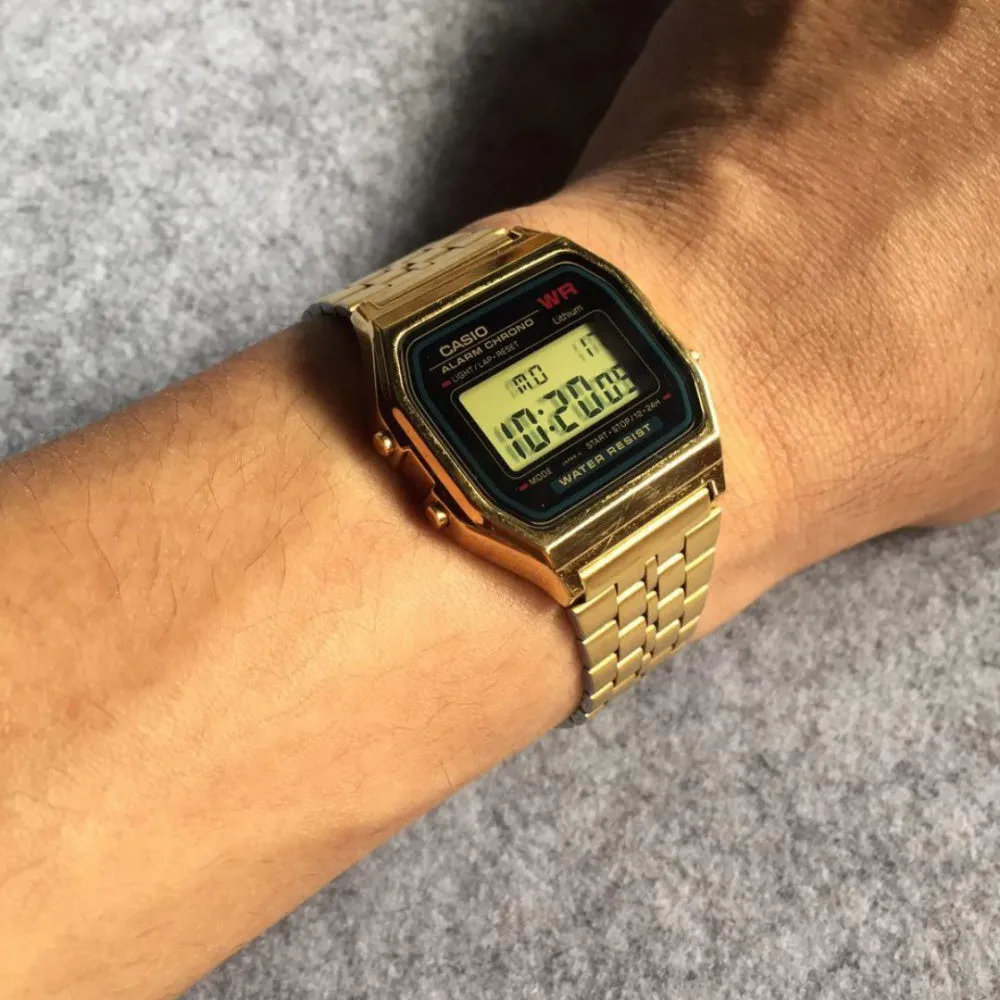 Casio Gold Retro Unisex Digital Alarm Watch - A159WGEA-1D