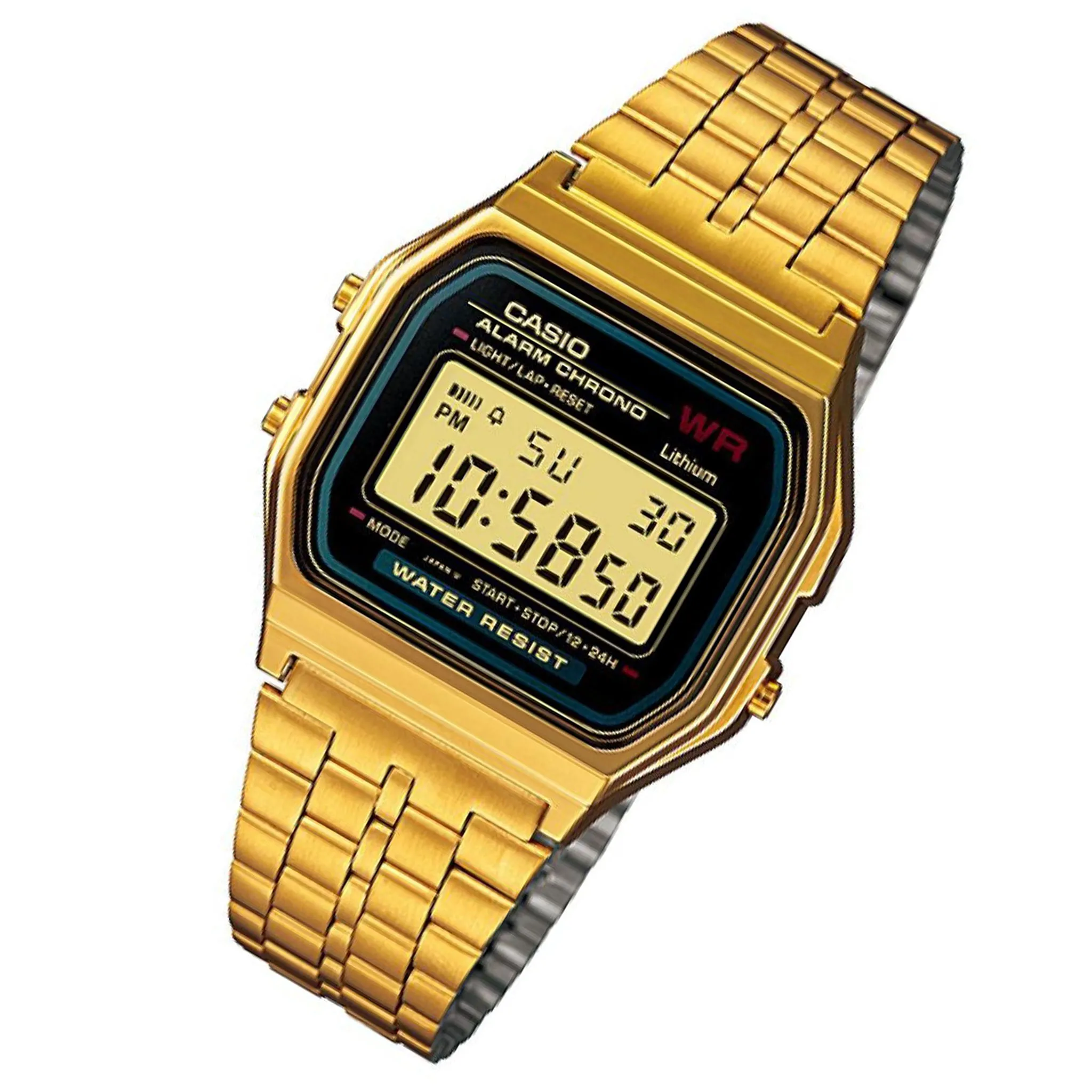 Casio Gold Retro Unisex Digital Alarm Watch - A159WGEA-1D