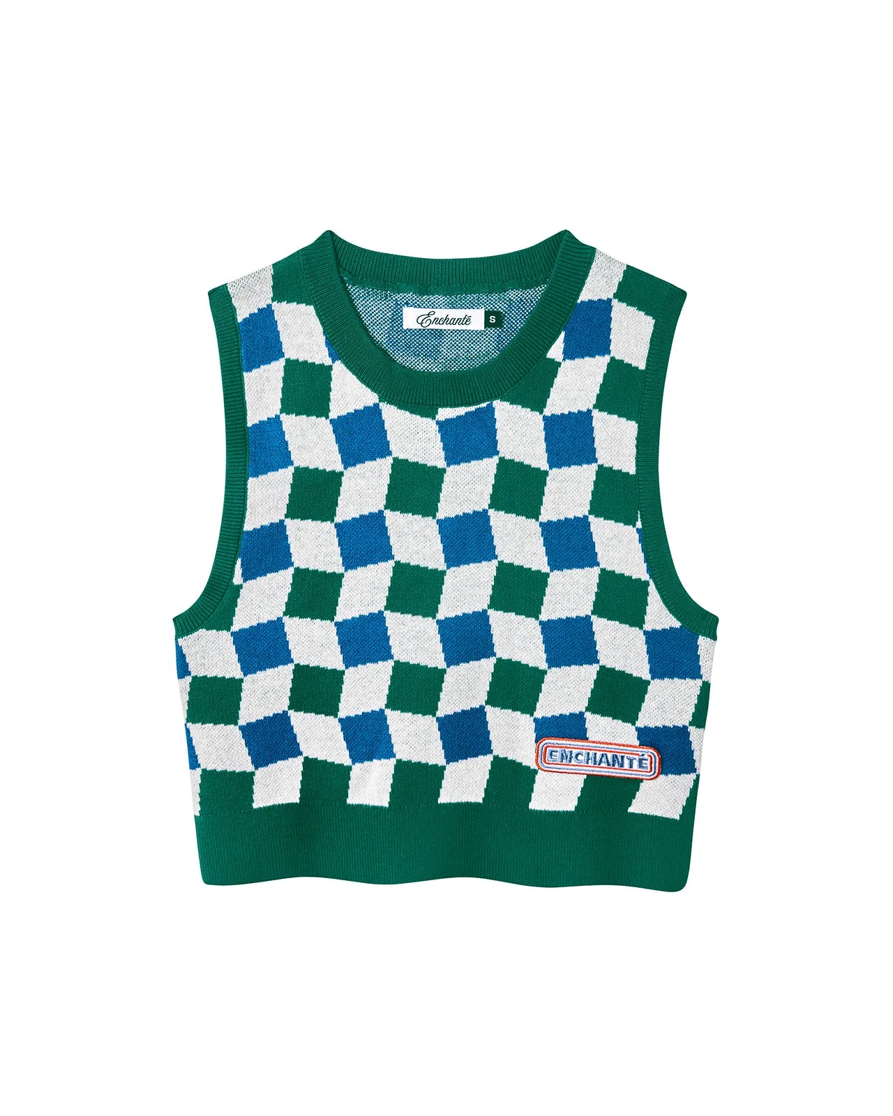 Checker Knit Racing Tank