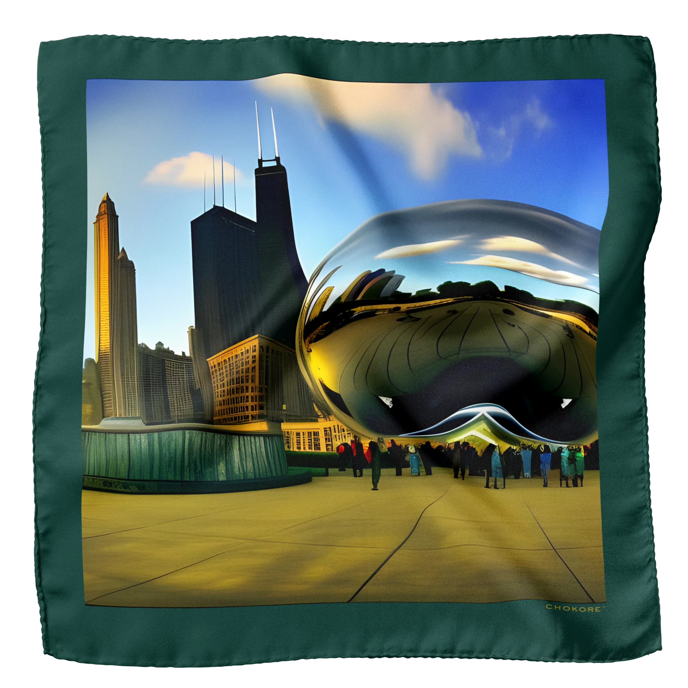 Chicago Cloud Gate Pocket Square - Chokore Arte