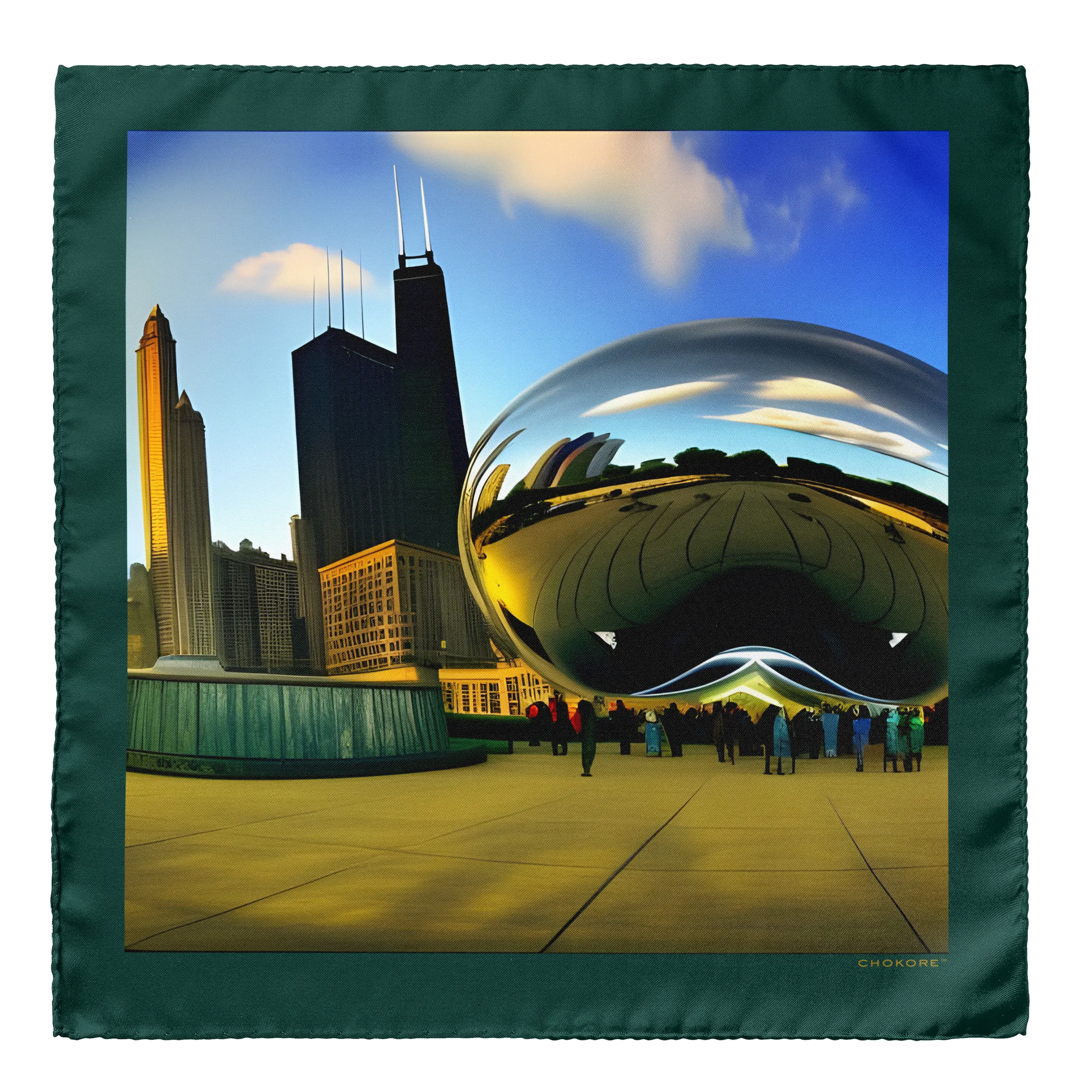 Chicago Cloud Gate Pocket Square - Chokore Arte