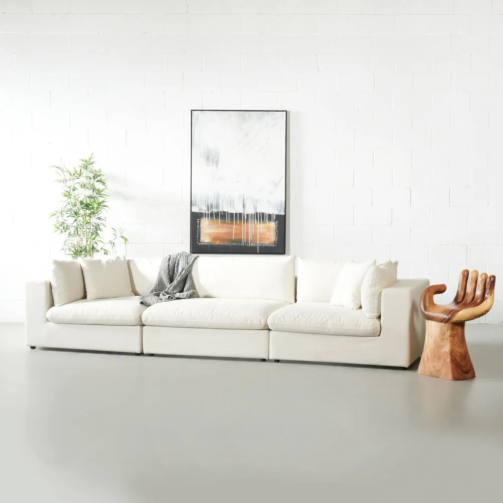 COSMIC - Cream Fabric Modular Sofa (3 piece)