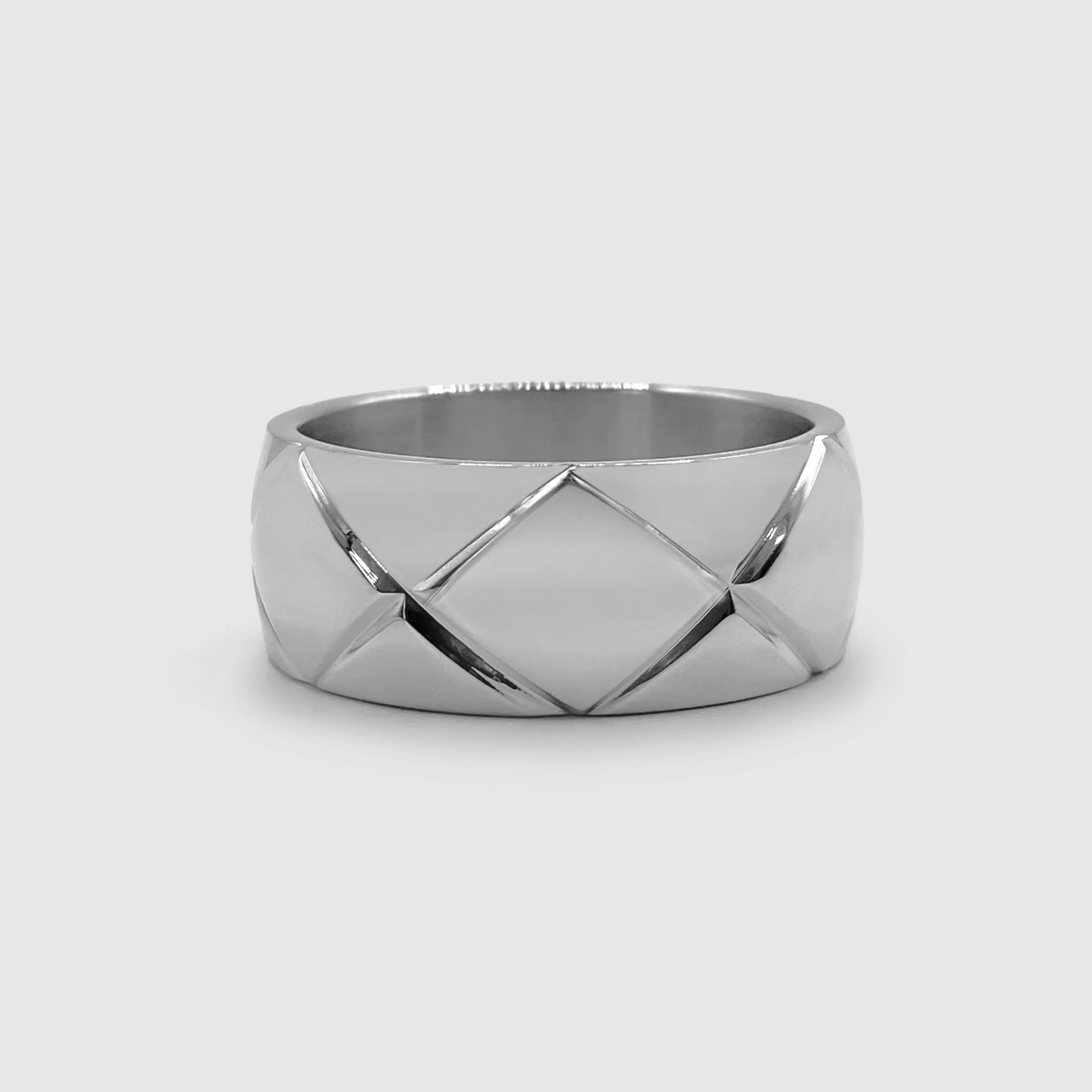 Crossed Band Ring (Silver)