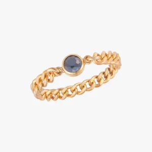 Curb Chain Black Bezel Ring