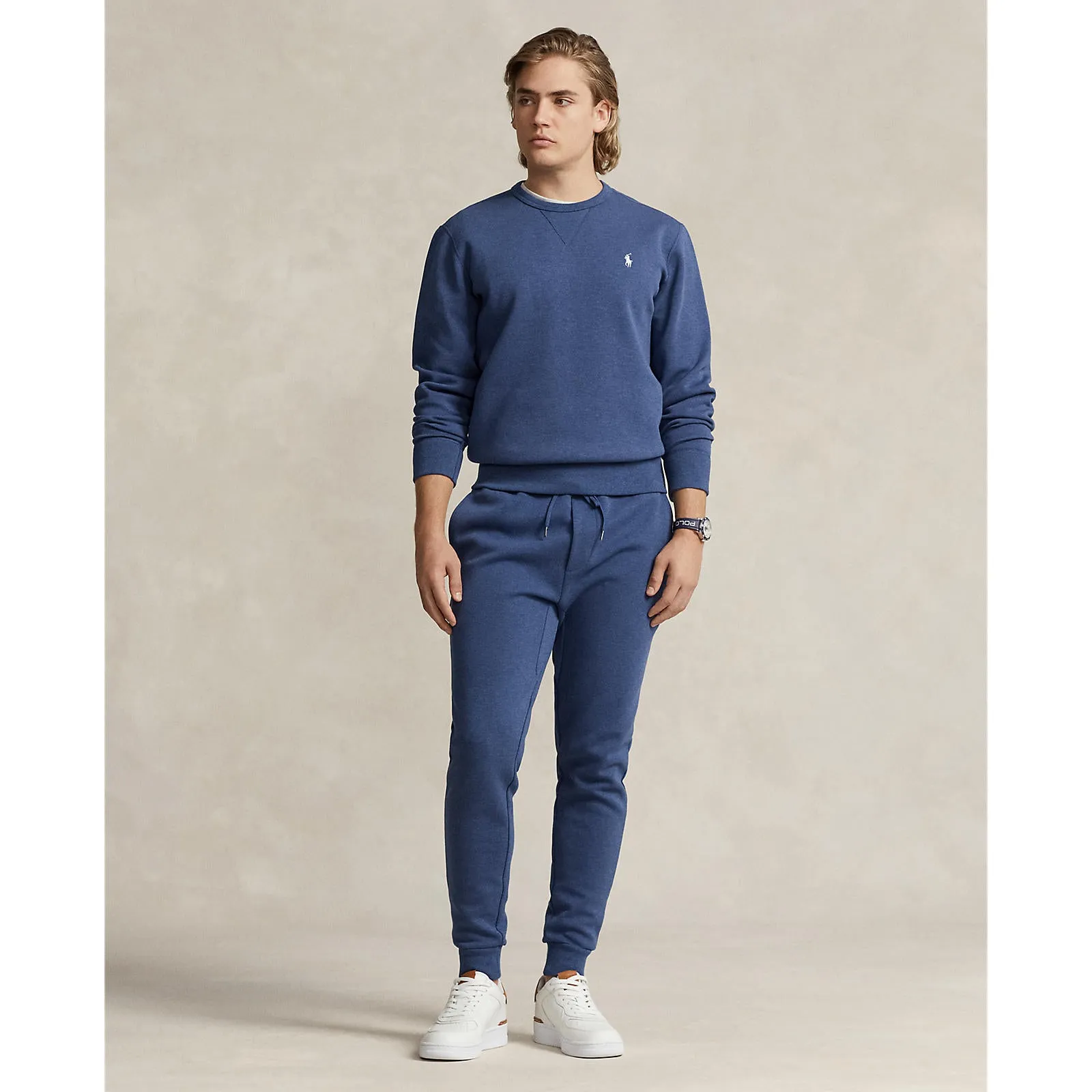 Double-Knit Crew Neck Sweatshirt - Blue Heather