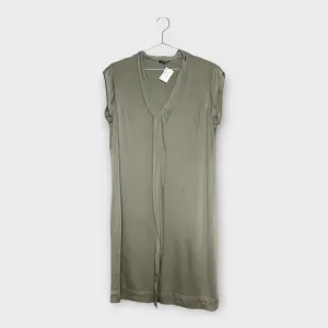 Escada Metallic Grey Cap Sleeve Shift Dress