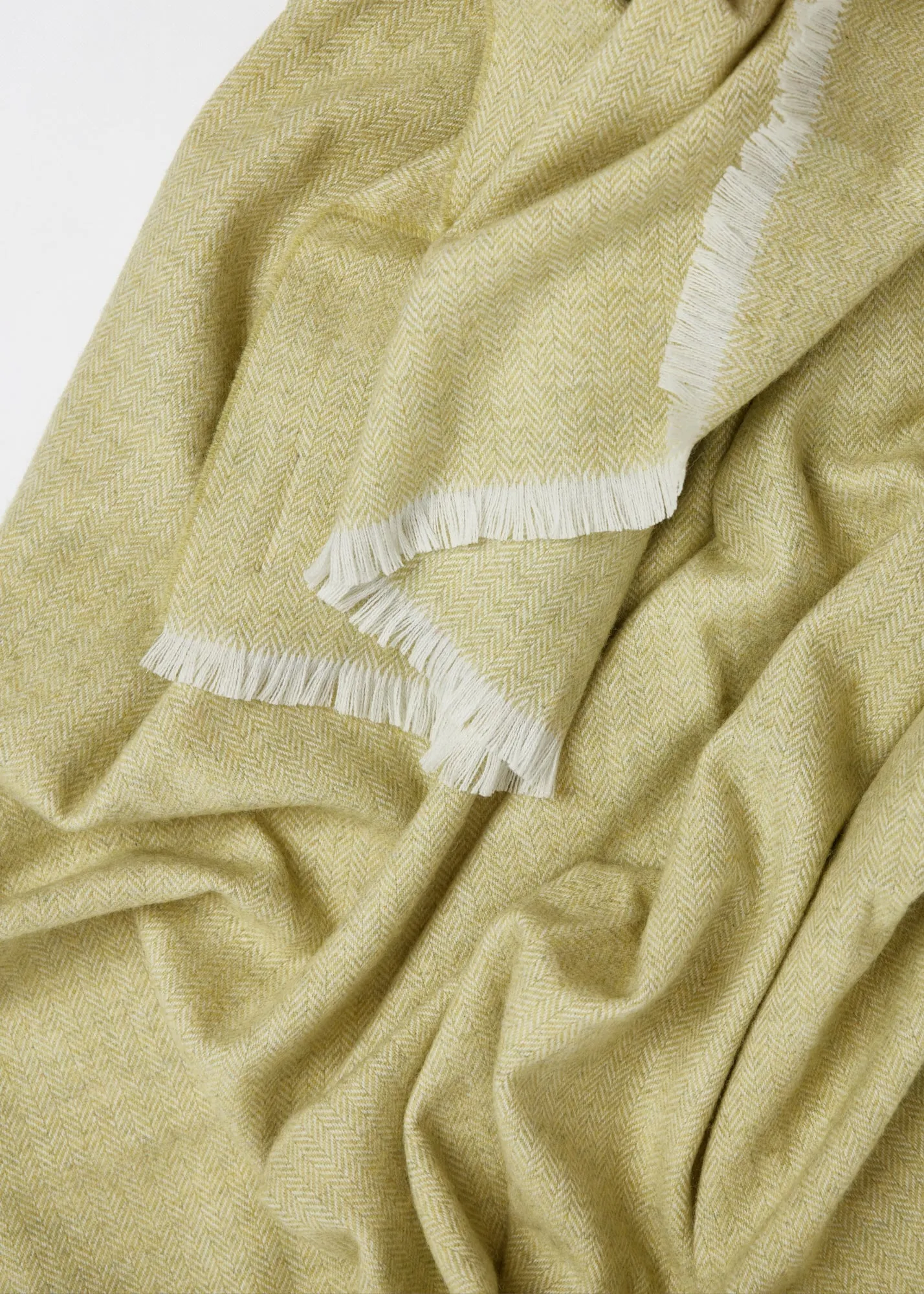 Foxford Extra Large Lambswool Throw Blanket - Citrus