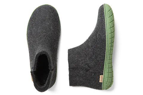 glerups Boot Charcoal with Green Rubber