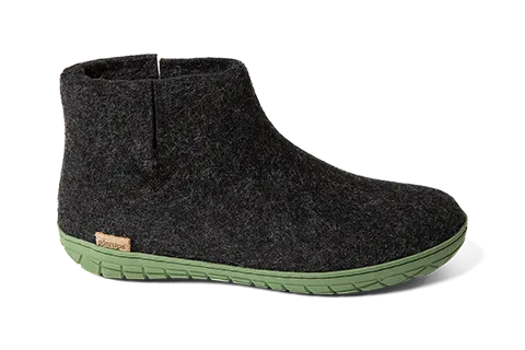 glerups Boot Charcoal with Green Rubber