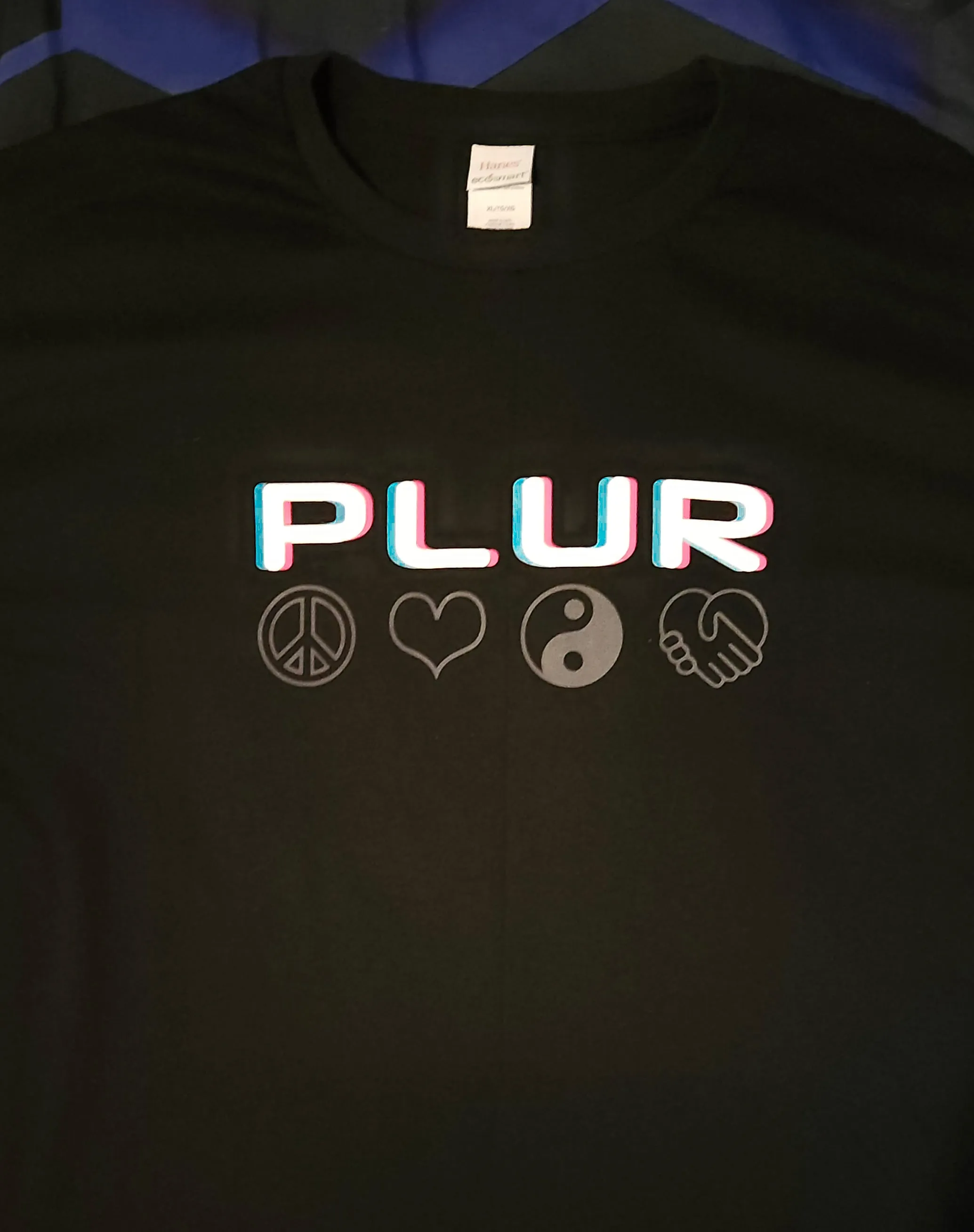 Glitchy PLUR Reflective T Shirt