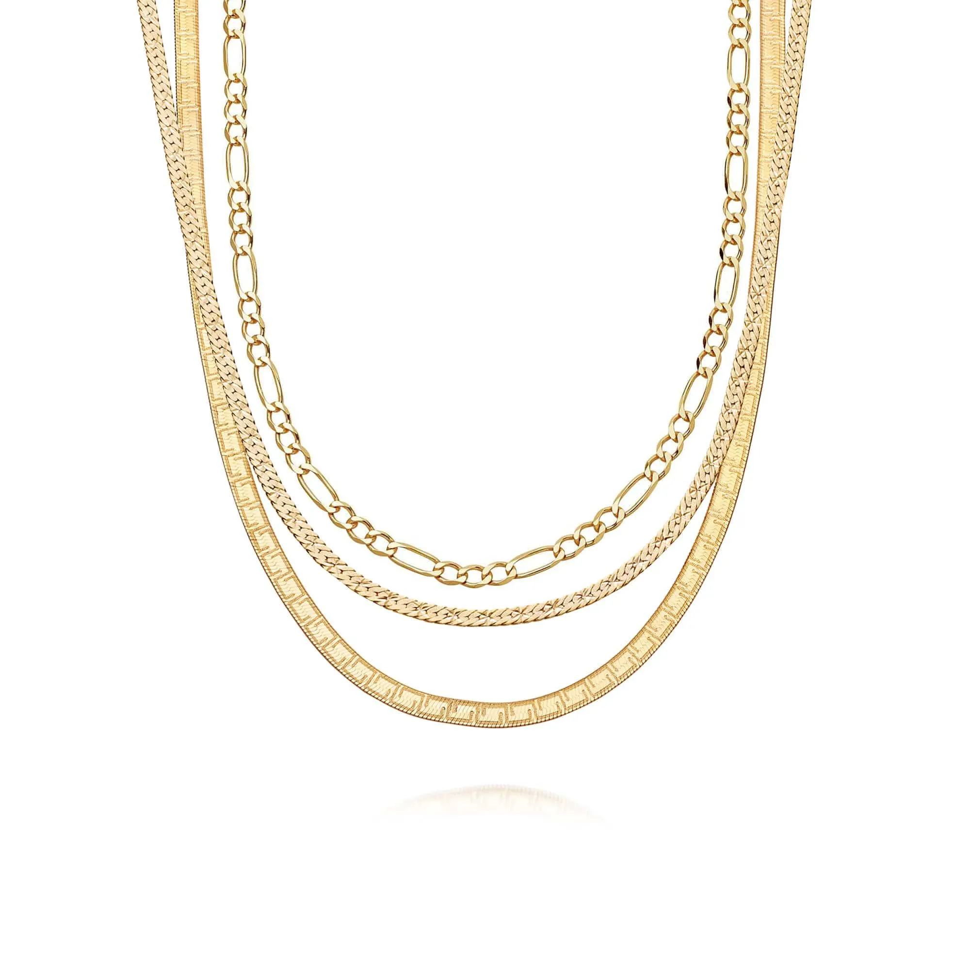 Gold 'Chains For Days' Necklace Layering Set 18ct Gold Plate