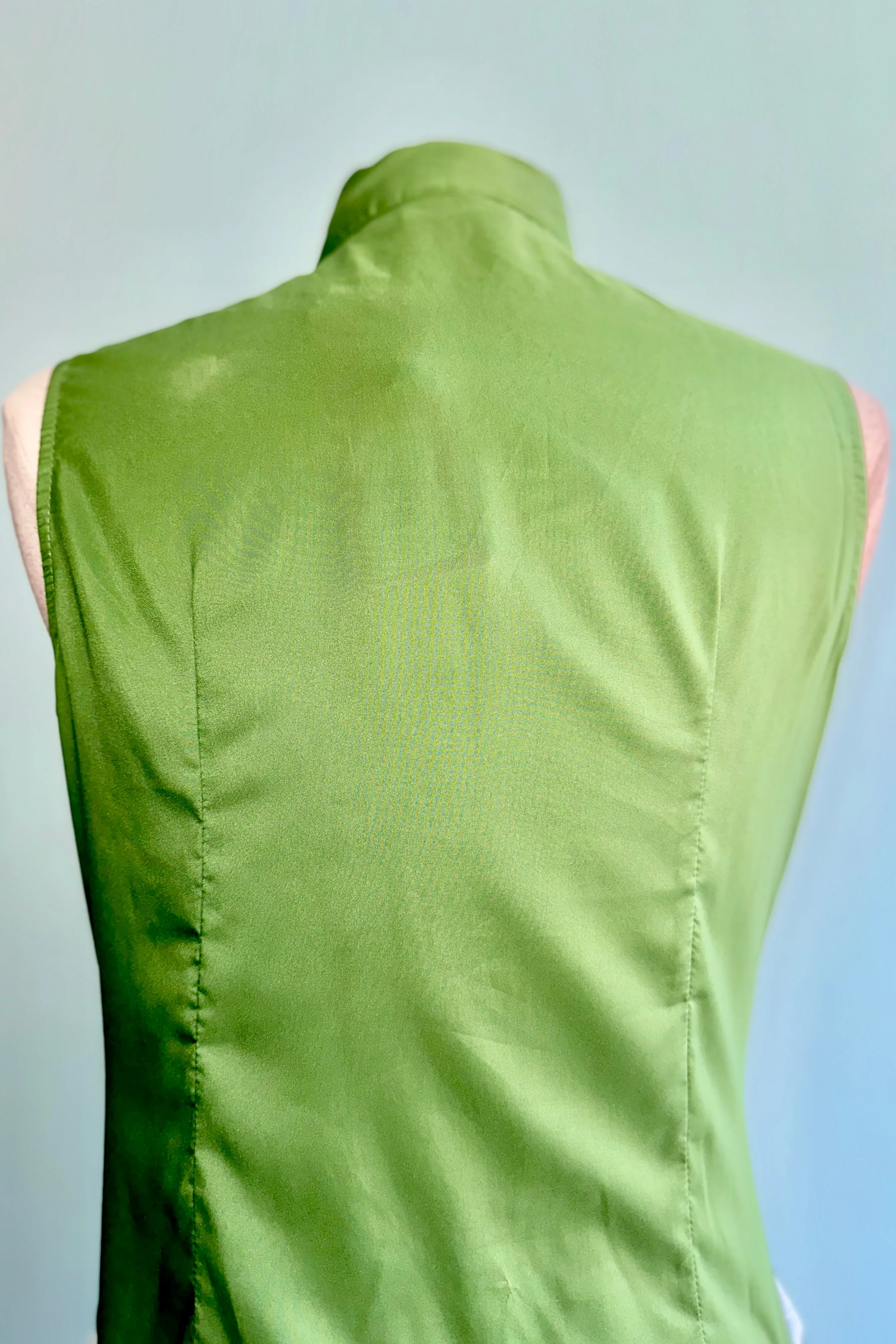 Green Sleeveless Tie Neck Top by Voodoo Vixen