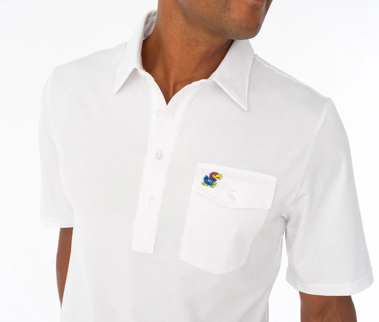 Kansas - Coach's Performance Players Shirt - Jayhawk - White