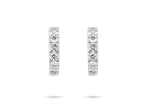 Lab-Grown Diamond 1⅕ct. tw. Round Brilliant Pavé Huggie Hoops | White