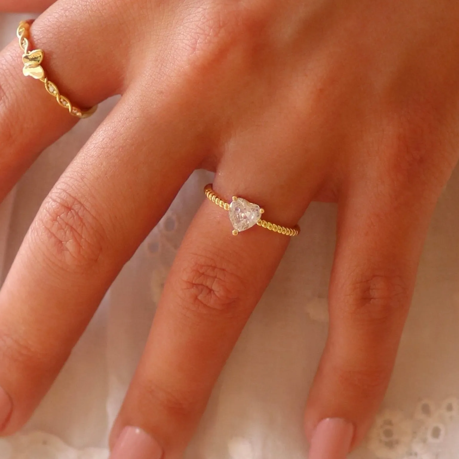 Love at First Sight Adjustable Ring in Gold and Silver