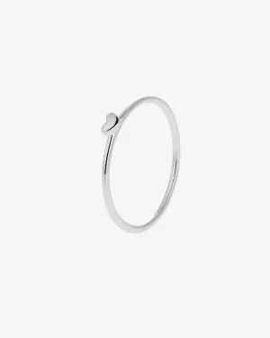 Loving Heart drop ring silver